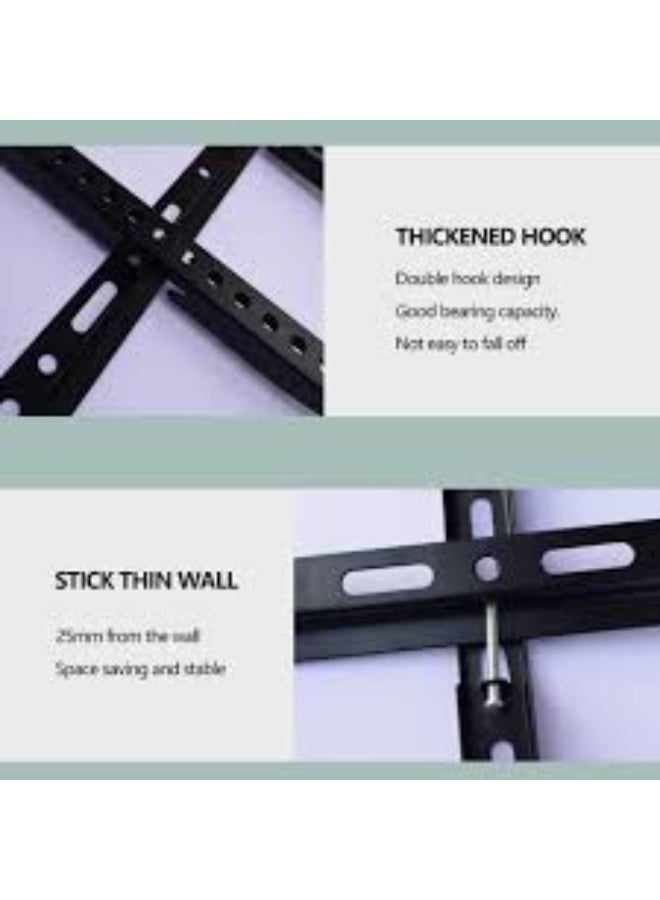 حامل جداري عالمي للتلفزيون - حامل متين قابل للتعديل لشاشات LCD/LED من 32 إلى 80 بوصة، تصميم نحيف موفر للمساحة، متوافق مع معيار VESA، تصميم قابل للإمالة، هيكل فولاذي متين، سهل التركيب بنفسك - Image 2